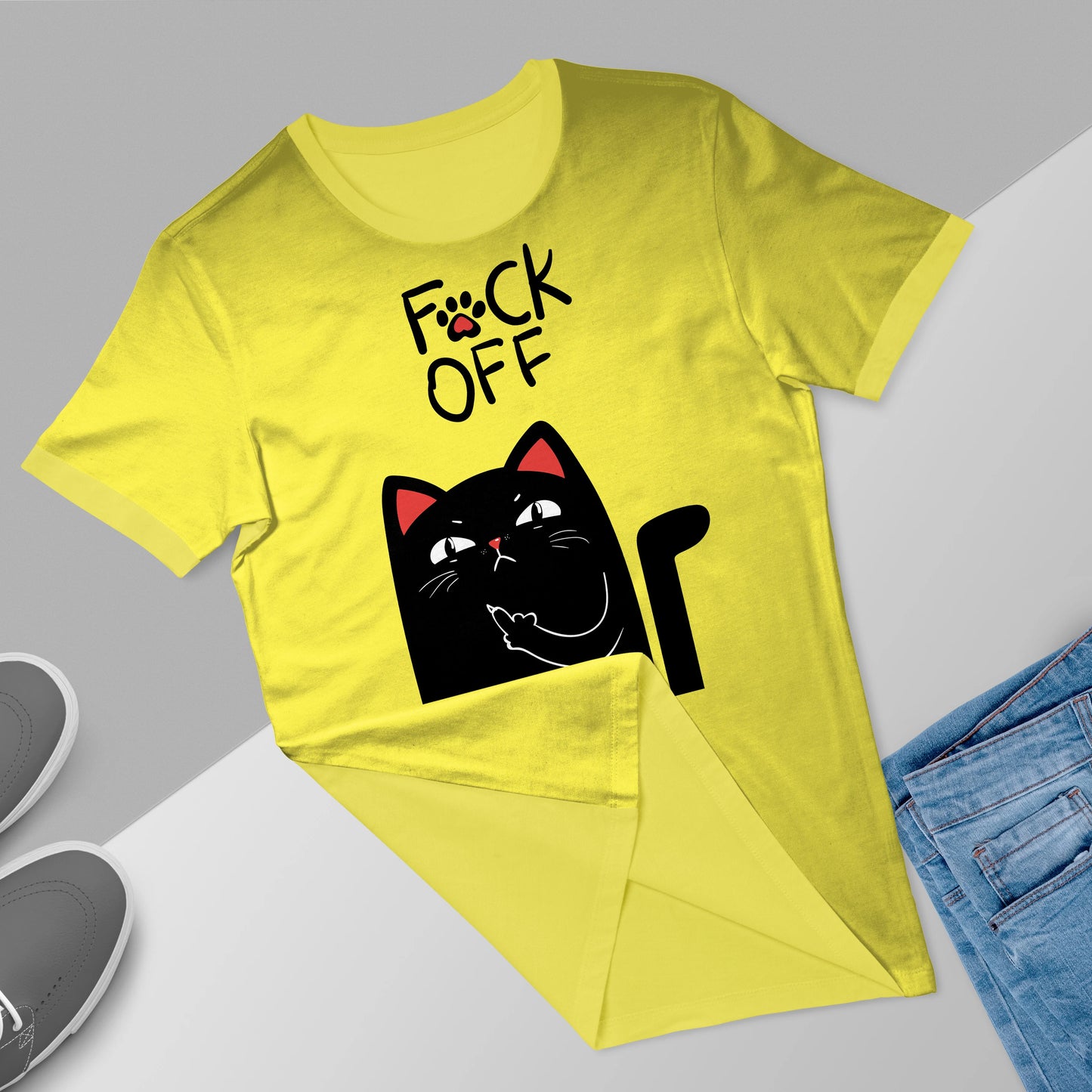 F*CK-OFF Cat Premium T-Shirt (Women)